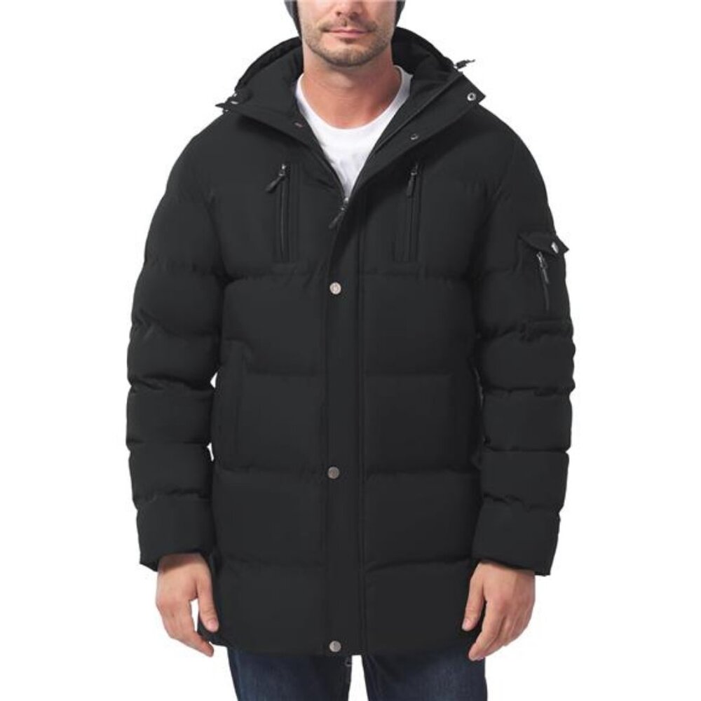 Mens Long Winter Coat‎ Thicken Insulated Waterproof Puffer Jacket Two-Way Zipper